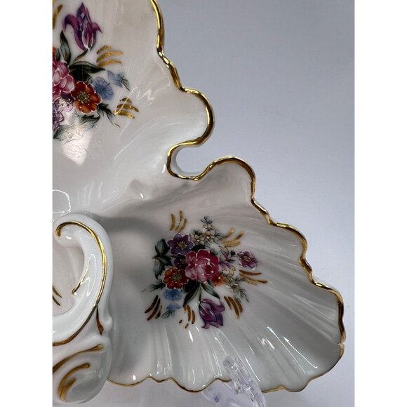 Vtg Thames Hand Painted 3 Section Candy, Mint Dish - Picture 3 of 9